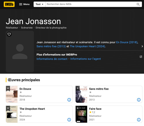 Fiche IMDb Jean Jonasson